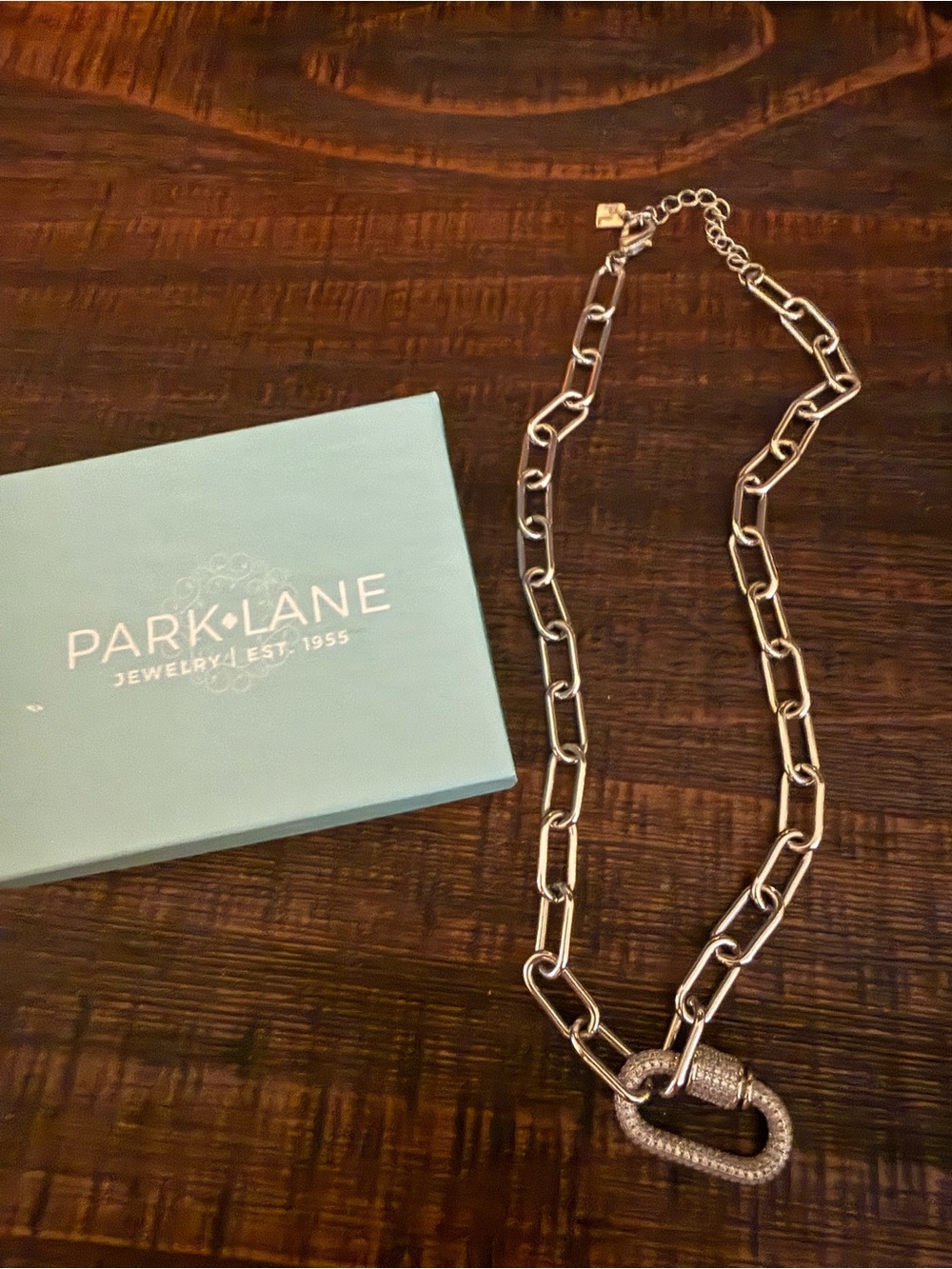 Park Lane Silver Pavé Carabiner Necklace Pendant